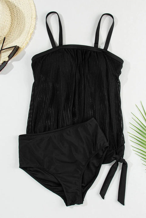 Spaghetti Strap Tankini Set - MiamiTeenyWeenyBikini.Com