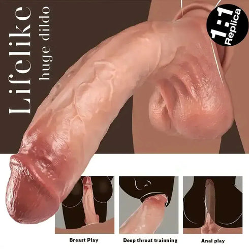 Realistic Dildo Penis With Strong Suction Cup Testicles Veins - MiamiTeenyWeenyBikini.Com