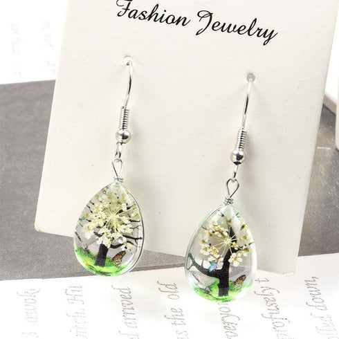 Dried Flower Elegant Earrings
