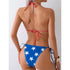 Flag Print High Cut Bikini