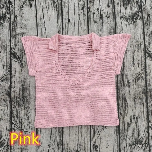 Rainbow Hand Crochet Top - MiamiTeenyWeenyBikini.Com