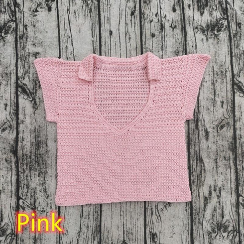 Rainbow Hand Crochet Top