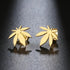 Weed Leaf Stainless Steel Earrings - MiamiTeenyWeenyBikini.Com
