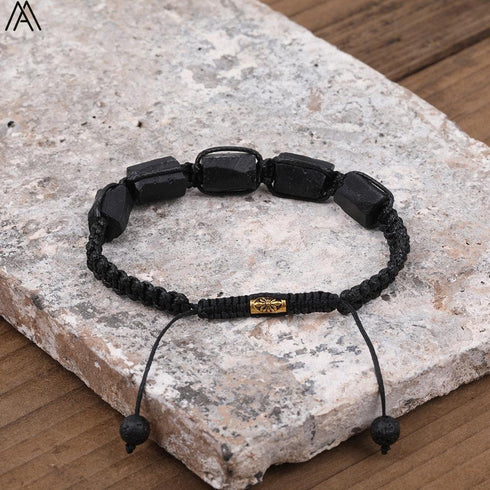 Natural Tourmaline Woven Bracelet