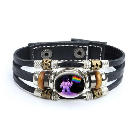 Rainbow Gay Leather Bracelet