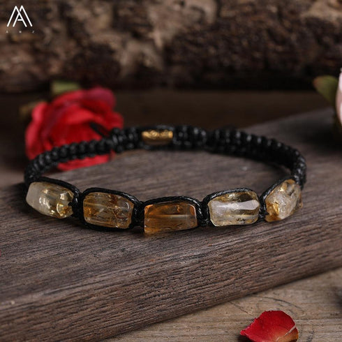 Natural Tourmaline Woven Bracelet