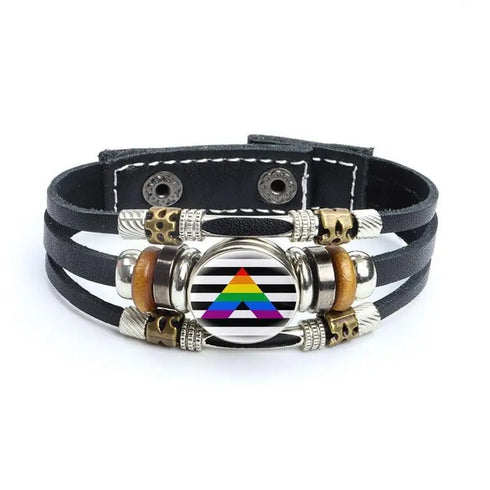 Rainbow Gay Leather Bracelet - MiamiTeenyWeenyBikini.Com