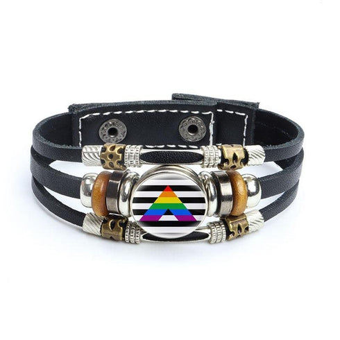 Rainbow Gay Leather Bracelet - MiamiTeenyWeenyBikini.Com