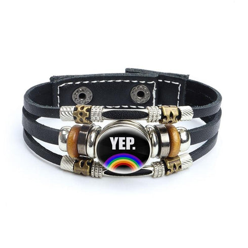Rainbow Gay Leather Bracelet