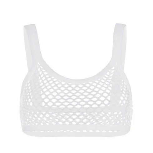 See Through Fishnet Crop Top - MiamiTeenyWeenyBikini.Com