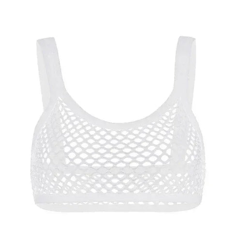 See Through Fishnet Crop Top - MiamiTeenyWeenyBikini.Com