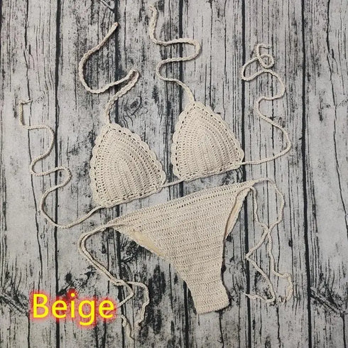 Handmade Crochet Vintage Bikini Set - MiamiTeenyWeenyBikini.Com