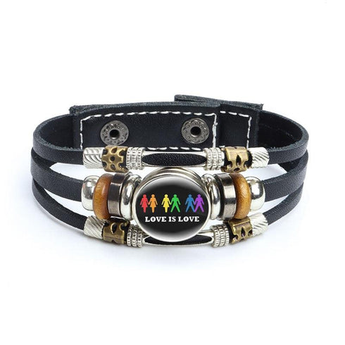 Rainbow Gay Leather Bracelet