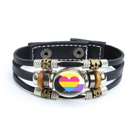 Rainbow Gay Leather Bracelet
