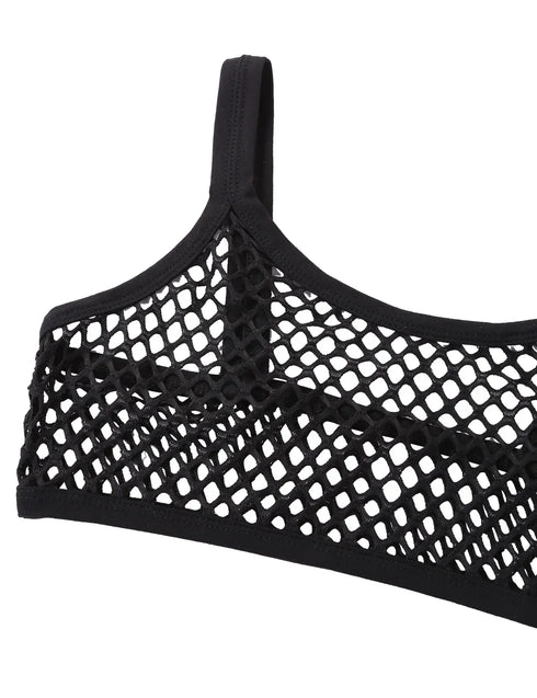 See Through Fishnet Crop Top
