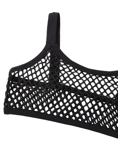 See Through Fishnet Crop Top - MiamiTeenyWeenyBikini.Com