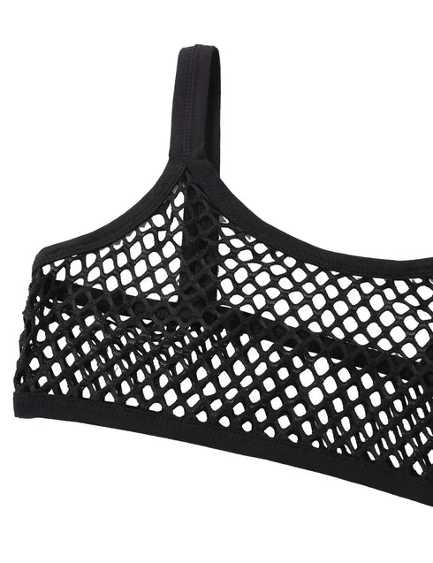 See Through Fishnet Crop Top - MiamiTeenyWeenyBikini.Com