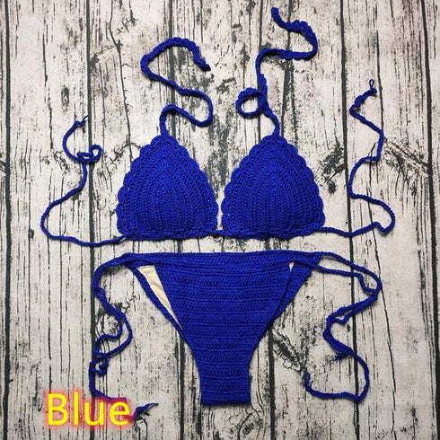 Handmade Crochet Vintage Bikini Set - MiamiTeenyWeenyBikini.Com