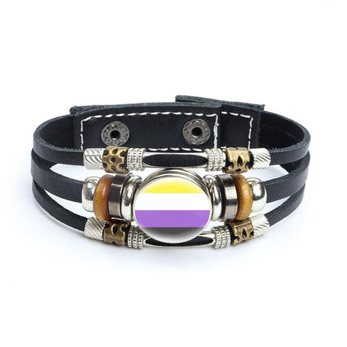Rainbow Gay Leather Bracelet