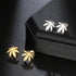 Weed Leaf Stainless Steel Earrings - MiamiTeenyWeenyBikini.Com