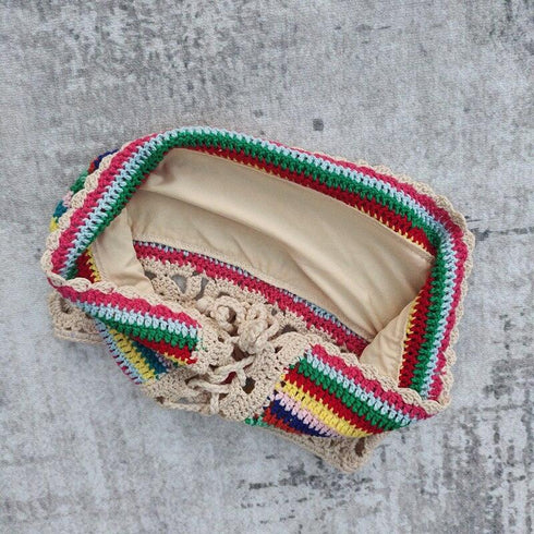 Rainbow Tube Bikini Crochet Lace Top