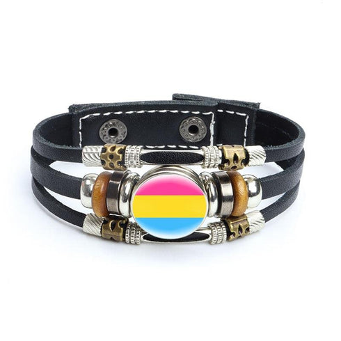 Rainbow Gay Leather Bracelet