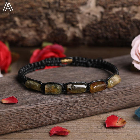 Natural Tourmaline Woven Bracelet