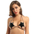 Wet Look Patent Leather Star Bra