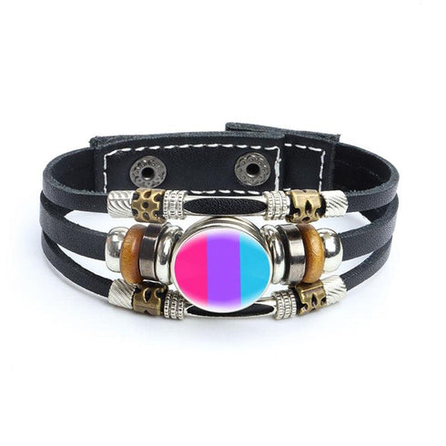 Rainbow Gay Leather Bracelet