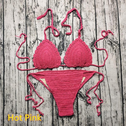 Handmade Crochet Vintage Bikini Set - MiamiTeenyWeenyBikini.Com