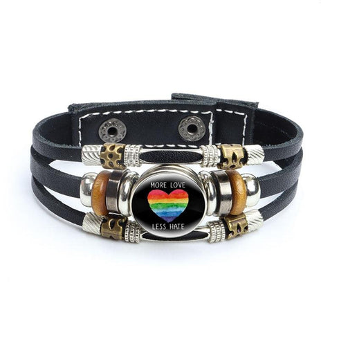 Rainbow Gay Leather Bracelet