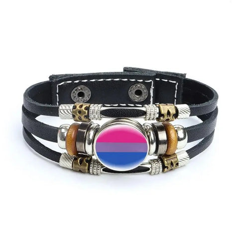 Rainbow Gay Leather Bracelet