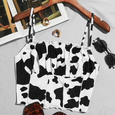Cow Print Sling Top - MiamiTeenyWeenyBikini.Com