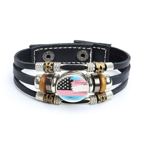 Rainbow Gay Leather Bracelet