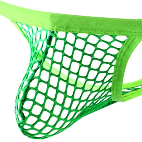 Sheer Desire Men’s Mesh Thong Jockstrap with Cock Pouch