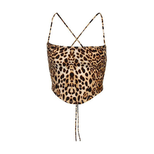 Leopard Backless Camisoles Vest