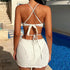 Desire Three Piece White Swimsuit - MiamiTeenyWeenyBikini.Com