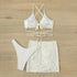 Desire Three Piece White Swimsuit - MiamiTeenyWeenyBikini.Com