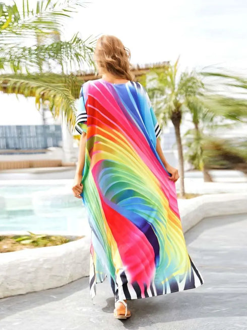 Bali Style Rainbow Beach Dress - MiamiTeenyWeenyBikini.Com