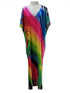 Colorful abstract print beach cover up with V-neck, perfect for swimwear and bikinis