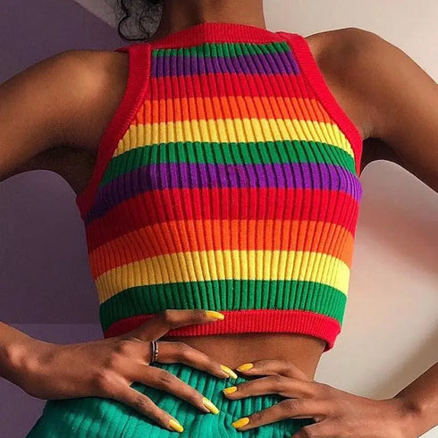 Colorful Striped Sexy Sling - MiamiTeenyWeenyBikini.Com