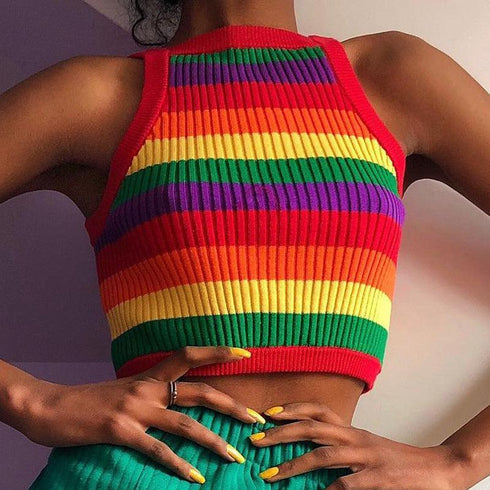 Colorful Striped Sexy Sling - MiamiTeenyWeenyBikini.Com