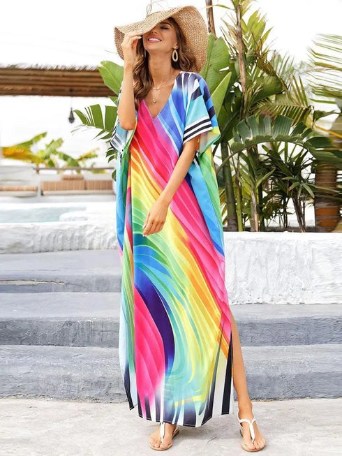 Bali Style Rainbow Beach Dress - MiamiTeenyWeenyBikini.Com