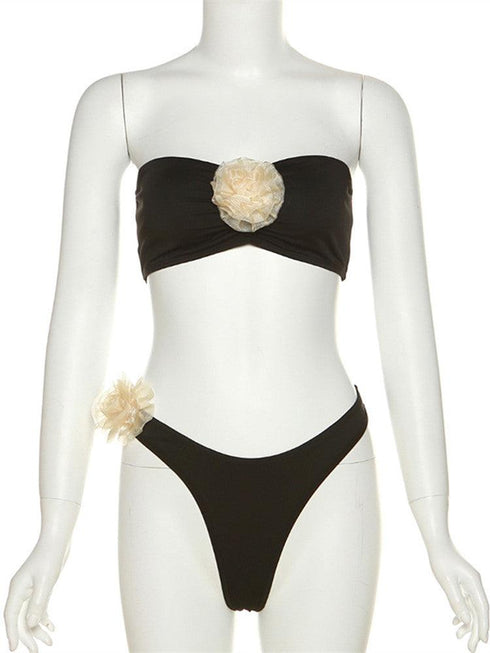 Hot Girl Flower Bikini Set