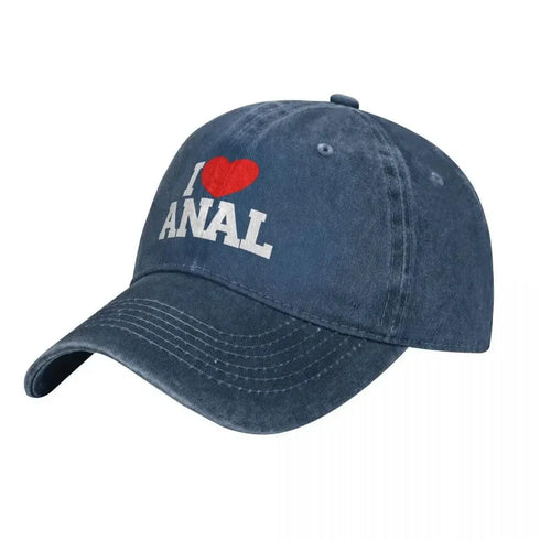 I Love ANAL Denim Baseball Cap - MiamiteenyWeenyBikini.Com