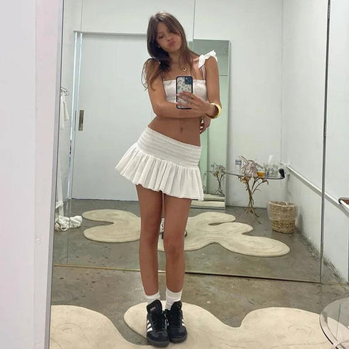 Low Rise Mini Skirt and Crop Top Set