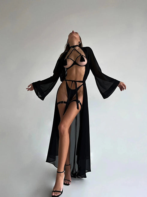 Tassel Open Bra Bilizna Crotchless Set - MiamiTeenyWeenyBikini.Com