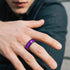 Purple Abalone Shell Inlay Men's Stainless Steel Ring - MiamiTeenyWeenyBikini.Com