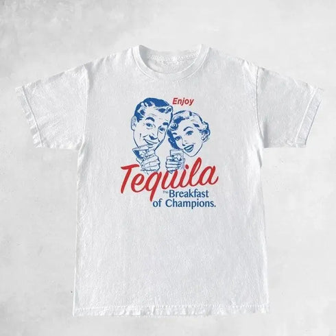 Enjoy Tequila Retro Graphic Tee - MiamiTeenyWeenyBikini.Com