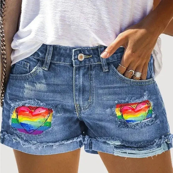 Cinco De Mayo Rainbow Stripe Shorts - MiamiTeenyWeenyBikini.Com